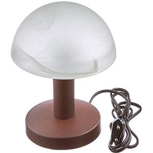 Trio-lampen 599000124 tafellamp roestkleurig, Touch-Me-functie (4-voudig schakelbaar, 3 helderheidsniveaus), glas alabsterkleurig wit, exclusieve 1xE14 max. 40W, hoogte 21 cm