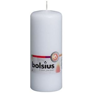Bolsius Gladde stompkaarsen - wit - set 10 stuks - decoratieve huishoudelijke kaarsen - lengte brandduur 42 uur - ongeparfumeerde - natuurlijke plantenwas - 15 x 6 cm