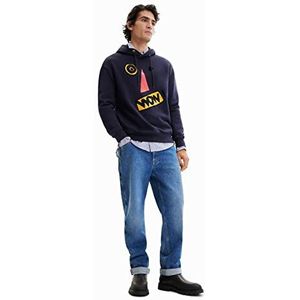 Desigual Men's Celestino 5000 Navy Pullover Sweater, Blue, XXL, blauw, XXL