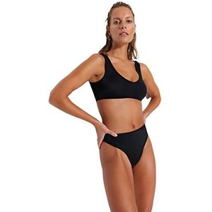 Trendyol Vrouwen Hoge Taille Normale Trotter Bikini Bodem, Zwart, 34, Zwart, 38