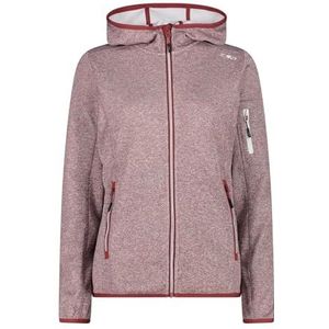 CMP - Knit-Tech damesjas met vaste capuchon, granata-gebroken wit, 48