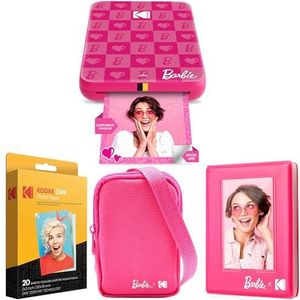 Kodak x Barbie Step Slim Draadloze Directe Draagbare Foto-afdrukker (Iconische Stijl) + Barbie Deluxe Cameratas + Barbie Fotoalbum + Zink-papier (20 Vellen)
