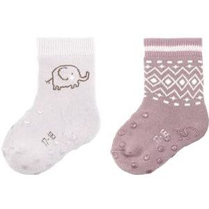 Sterntaler ABS kruipsokken dubbelpak olifant, lichtlila, 16 EU