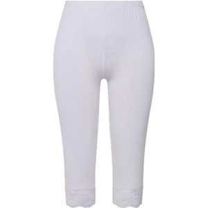 Ulla Popken Capri-broek met elastische kanten zoom voor dames, Sneeuwwitje, 32W x 32L