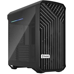 Fractal Design Torrent Compact Black - Zijpanelen van gehard glas met donkere tint - Open rooster voor maximale luchtinlaat - Inclusief twee PWM-ventilatoren van 180 mm - Type C - ATX Airflow Mid