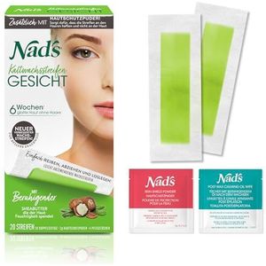 Nad's Gezichtsontharing koude wax strips bevatten 4 doeken, 20 strips
