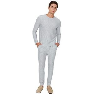 Trendyol Dames Man Plain Knit Pyjama Set, Grijs, M (Pack van 2), Grijs, M
