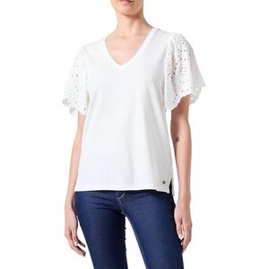 Garcia Dames T-shirt met korte mouwen, off-white, S