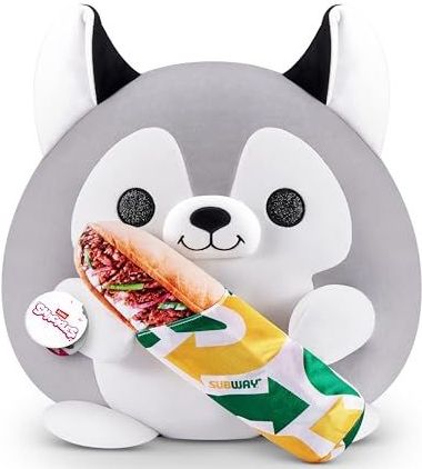 Snackles Super Sized 35 cm, Husky (metro), by ZURU Knuffelig Squishy Comfort 35 cm pluche met licentiesnack merkaccessoire (Husky)