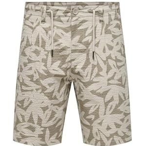 Onsleo Life 0009 Seersucker Shorts Noos, Zilvervoering., L