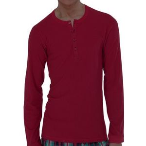 Schiesser 135391-507 Herenpyjama, maat, rood (507-donkerrood), Large (52)