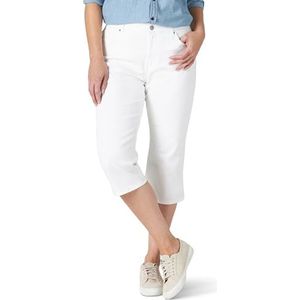 Lee Women's Relaxed Fit Capri Pant, White, 8 Medium