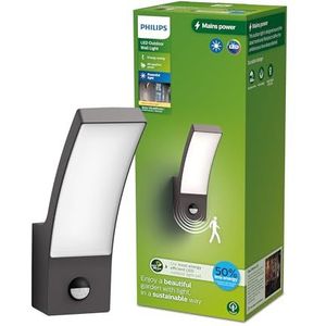 Philips Splay Ultra Efficient Buitenlamp met Bewegingssensor - Wandlamp - 3.8W 2700K - IP44 Weerbestendig - Antraciet