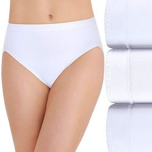 Vanity Fair Women's Comfort Where It Counts Hi Cut Panty 13164, White Multi, 9