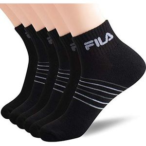 Fila Heren Gestreepte Half Kussen Quarter Sokken - zwart - Een maat