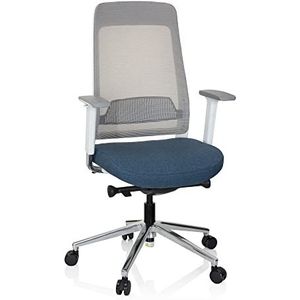 hjh OFFICE Professionele bureaustoel CHIARO T2 WHITE stof/netstof Blauw/Grijs