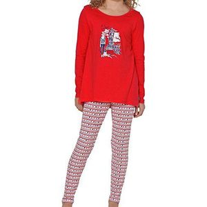 Schiesser Meisjespak lange tweedelige pyjama, rood (500), 164 cm
