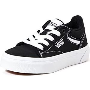 Vans Unisex Kids Seldan Sneaker, Canvas Zwart Wit, 32.5 EU