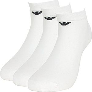 Emporio Armani Heren 3-pack in-schoen sokken, Wit01, Large-X-Large