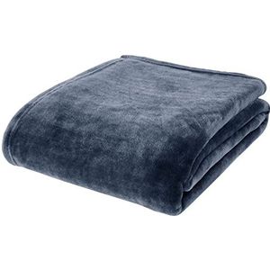 Catherine Lansfield Extra Grote Raschel Velvet Touch Deken 200x240cm Navy Blauw