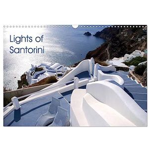 Lights of Santorini (Wall Calendar 2024 DIN A3 landscape), CALVENDO 12 Month Wall Calendar: White and blue of Santorini in Greece