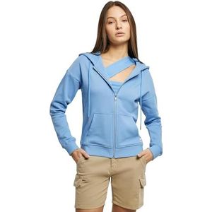 Urban Classics Dames Organic Terry Zip Hoody, Sweatshirt met capuchon voor dames, Horizonblauw, Horizonblauw, XL
