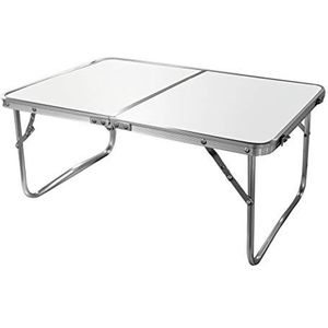 Aktive 52812 Opvouwbare strandtafel, afmetingen 60 x 40 x 26 cm, crème, metalen frame, houten plaat, klaptafel, campingtafel, klein, veiligheidssluiting