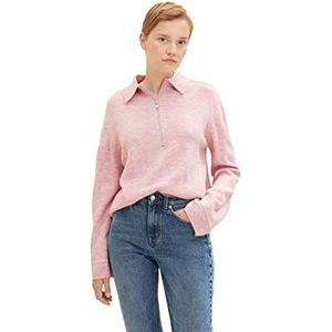 TOM TAILOR Denim Dames Troyer trui 1033060, 30374 - Soft Pink Melange, XL