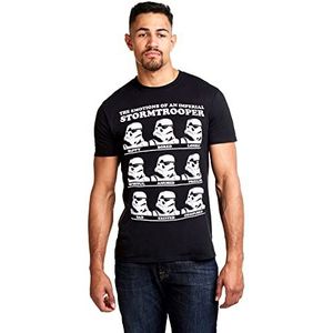 Star Wars Heren Trooper Emotions T-Shirt, Zwart, S