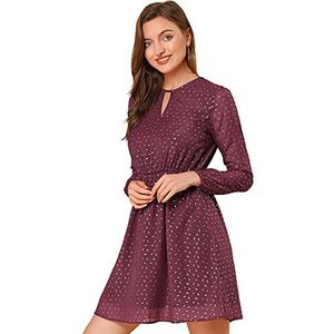 Allegra K Gouden V-hals ronde hals jurk voor dames met glanzende ster Halloween kostuum, Bordeaux, M