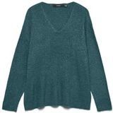 Regular fit gebreide pullover met V-hals, model 'CREWLEFILEGLITTER'