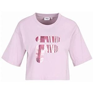 FILA Bothel Cropped Graphic T-shirt voor dames, Fair Orchid, XL