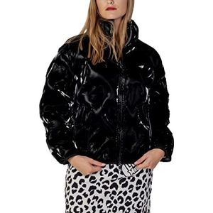 Love Moschino Matt Technical Fabric Thermo Quilted with Hearts. Damesjas, Zwart, 34