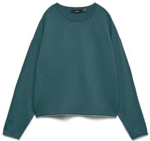 VERO MODA Vmexciting Plain Ls O-Nk Roll Pullover Boo, Mediterranea, XL