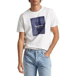 Pepe Jeans Welsch T-shirt voor heren, Wit (Off White), L