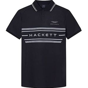Hackett London Heren Amr Chest Panel Polo Shirt, zwart (black) A, M