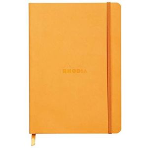 Rhodia Rama flexibel notitieboek A5 80 vel gelinieerd oranje 90g, met elastische band