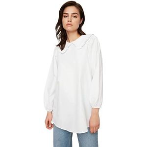 Trendyol Dames White Bebe Collar Tapaptard tuniek tuniek shirt, 38