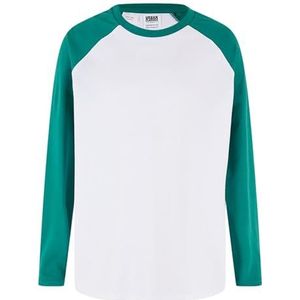Urban Classics - Organic Oversized Raglan Kinder Longsleeve shirt - Kids 110/116 - Wit/Groen