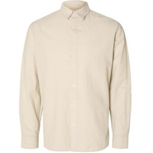 SELETED HOMME Ls Noos Slhslimnew-Linen Shirt met lange mouwen voor heren, Pure kasjmier, XL