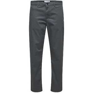 SELETED HOMME Heren SLHSTRAIGHT-New Miles 196 Flex Pants W N Chino, Dark Shadow, 36/32, dark shadow, 36W x 32L