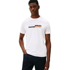 Tommy Hilfiger Heren TH Colour Block Graphic TEE MW0MW40014 S/S T-shirt, wit, S, Wit (wit), S