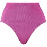 PUMA - Ribbed High Waist Brief - Roze/Zwart - Bikinibroekjes