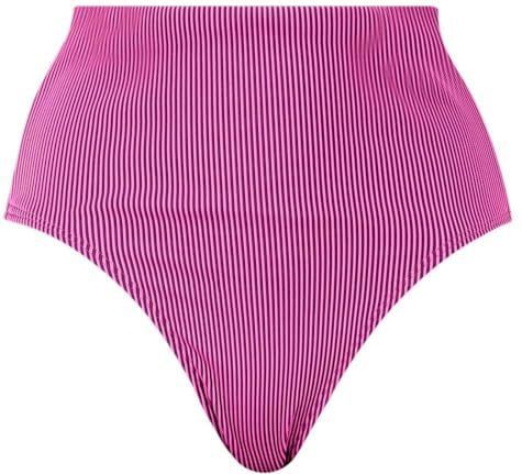 PUMA - Ribbed High Waist Brief - Roze/Zwart - Bikinibroekjes