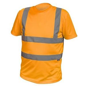 Högert Technik Rossel waarschuwing polyester T-shirt oranje XL (54) | veiligheidsvest reflecterend veiligheidsvest ademend licht shirt korte mouwen werkkleding zichtbaarheid overhemden, oranje, XL