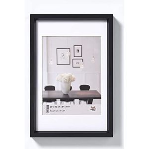 walther design fotolijst zwart 30 x 45 cm met passe-partout, Steel Style kunststof lijst ES045B