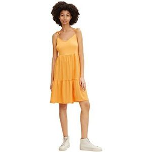 TOM TAILOR Denim Dames mini-jurk met volant 1031753, 11188 - Orange Bliss, XS