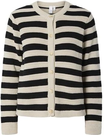 Vest - Gebreide Katoenmix - Ronde Hals - Lange Mouwen - Regular Fit