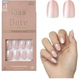 KISS Bare but Better, knijpnagels, nagellijm inbegrepen, ""mokka"", kleur, kort formaat, ovale vorm, bevat 30 nagels, 2G-lijm, 1 manicurestick, 1 mini-vijl