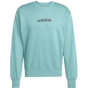 adidas Heren ESSENTIALS LINEAR FLEECE SWEATSHIRT, powder teal/black, L